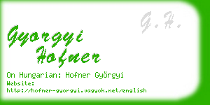gyorgyi hofner business card